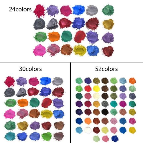 52 Color Mica Powder Pearlescent Pigment Resin Colorant Pack