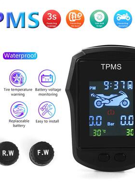 Waterproof Motorcycle TPMS Motorbike Digital LCD Display Tir