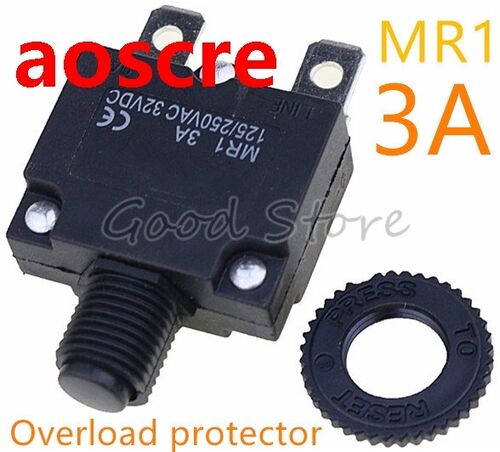 1PCS thermal switch overload protector push button MR1 3A 12