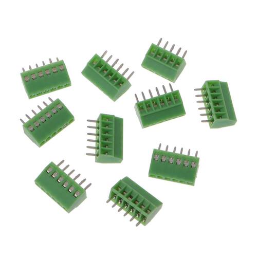 10 Pcs 2Pin-10Pin Screw PCB Mounted Terminal Blocks Connect