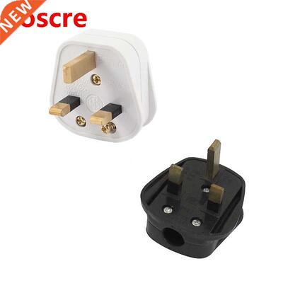 1pc Black White Plastic Housing 3 Pin UK Plug Power Adapter