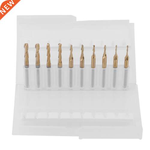 10pcs Titanium Coated Ball Nose Milling Cutter Drill Bits 3.