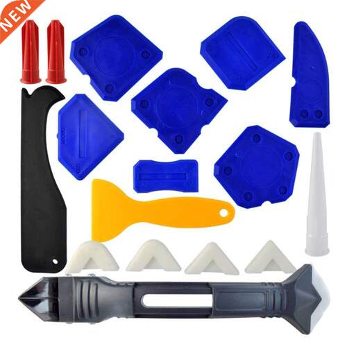 18 Pieces Caulking Tool Kit, Wobe 3 in 1 Caulking Tools Sili