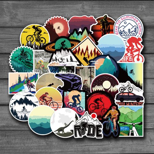 50PCS Mountain Bike Stickers Waterproof Outdoor MTB Bicycle