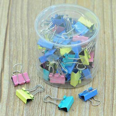 60pcs colorful metal paper fle tcket bnder clps 15mm off