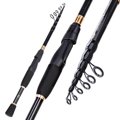 Sougayilang Telescopic Fishing Rod Ultralight Weight Spinnin
