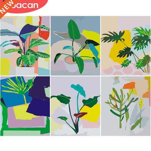 HACAN Paint y Numer Plant HandPainted Painting Art Gift DI