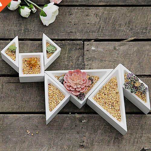 3pcs Triangle Rhomus Square Silicone Flower Pot Mold Cement