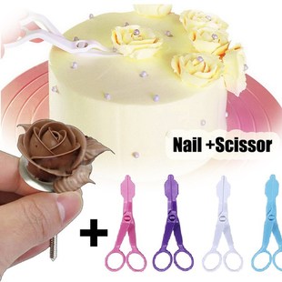 2pcs Framed Flower Scissors Nail Kitchen Baking Pastry