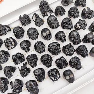 30 Pcs/Lot Gothic Punk Big Skull Rings for Women Men Skullie