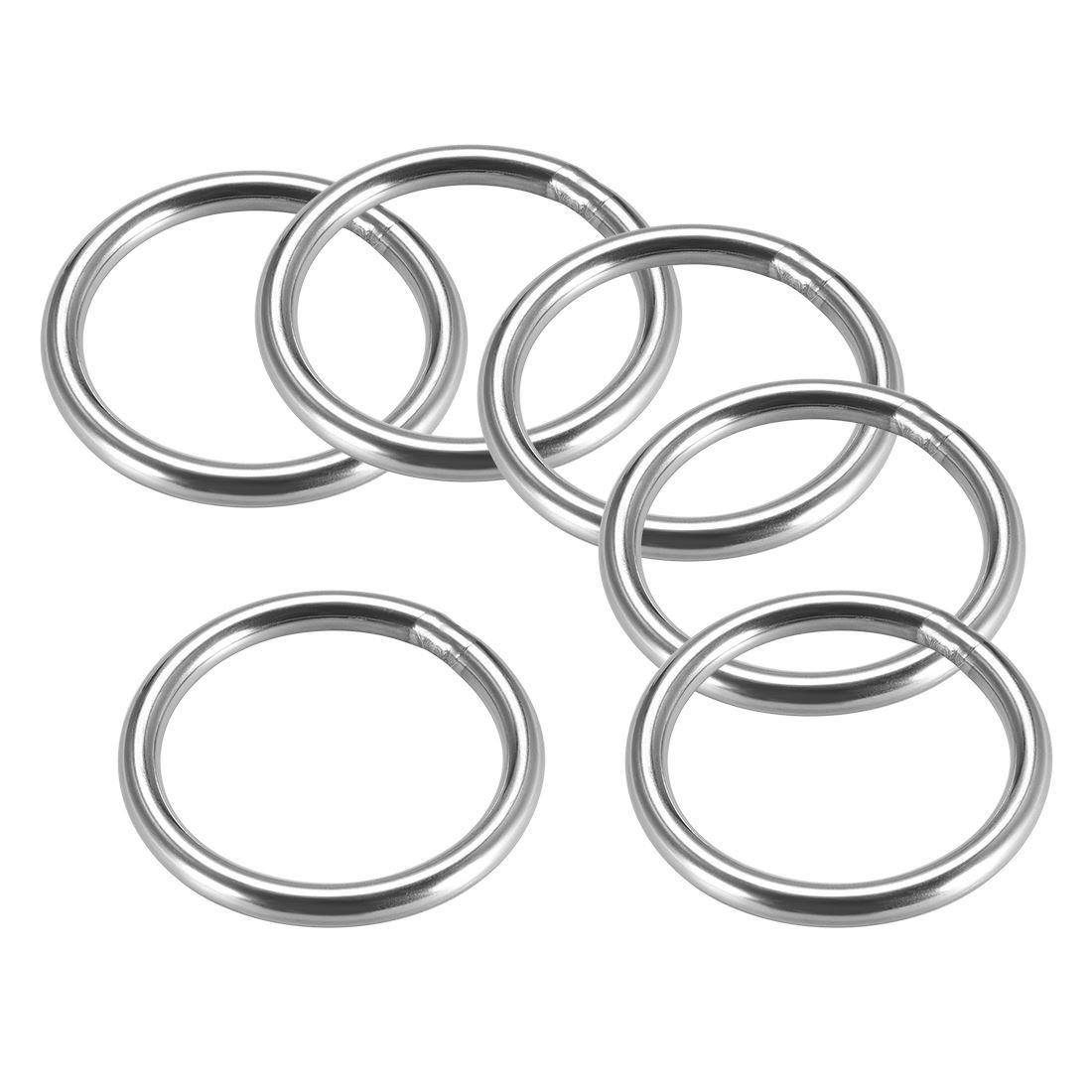 5-6pcs Stainless Steel O Ring 20/30/40/50/60/80/90/100mm Inn