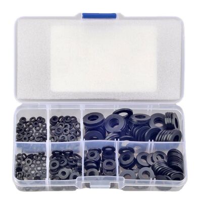350PCS Black Nylon Flat Washer Set M2 M2.5 M3 M4 M5 M6 M8 Pl