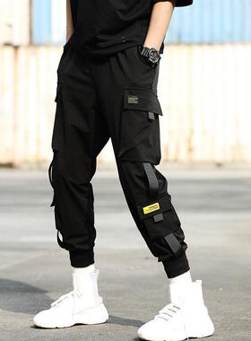 Men Fashion Casual Pants Men Side Pockets Pants Casual Men B