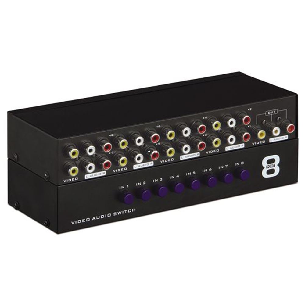 8-pot composite RCA AV Switcher box 8X1 RCA Switch 8 in 1 ou