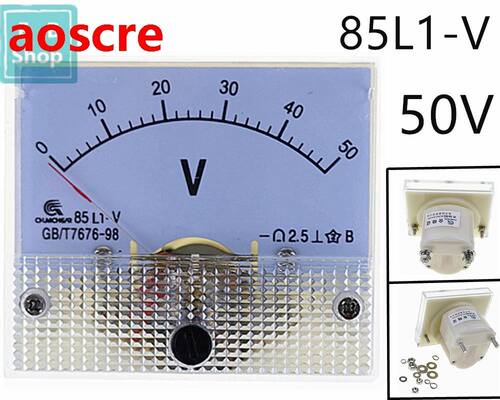 1PCS 85L1-V 50V AC Analog Voltmeter Panel Voltage Meter 64*5