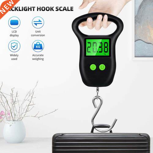 Portable Hand Held Digital Luggage Scale 50Kg 10g Fish Hook