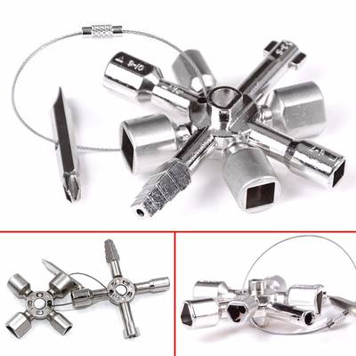 10 In 1 Cross Key Multifunctional Plumber Key Triangle Wrenc