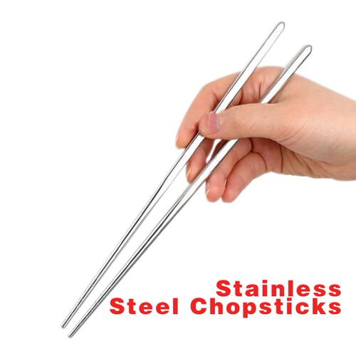 1 Pair Stainless Steel Chopsticks Non-slip Reusable Chopstic