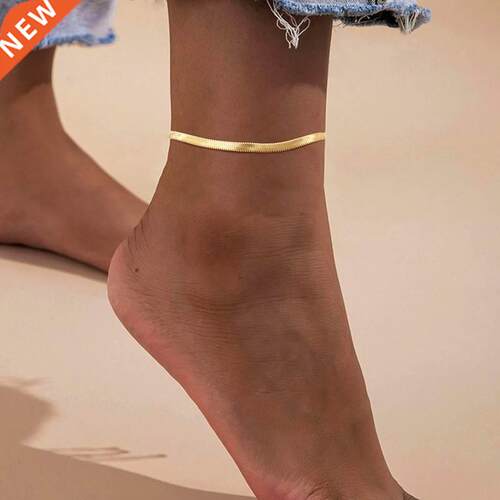 Snake Chain Anklet for Women Girls Adjustable Summer Beach C