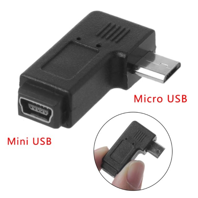90° Left & Right Angled Mini USB 5Pin Female To