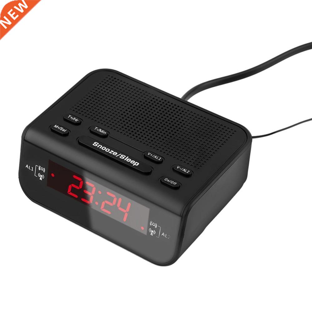Compact LED Display Alarm Clock With AM/FM Radio Sleep Timer