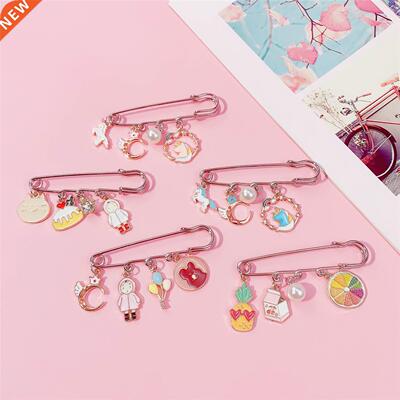 Unicorn Ocean Shell Fan INS Cartoon Brooch Female Children C