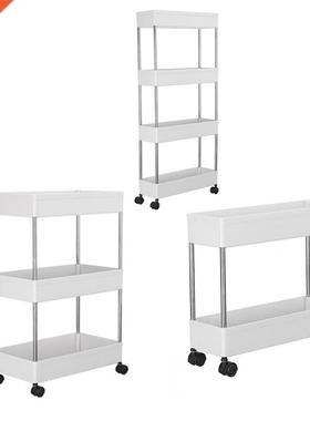 2//4 Tier Rling Utility Cart Storage Shelves with Rler