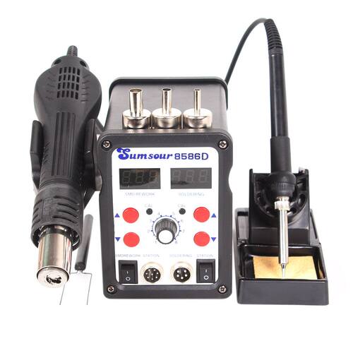 New SMD Solder Station Soldering Iron Hot Air Het Gun 8586D