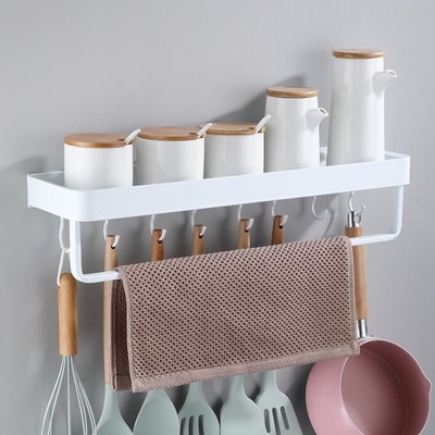 Bathroom White Shelf with Towel Bar Space Aluminum Corner Sh