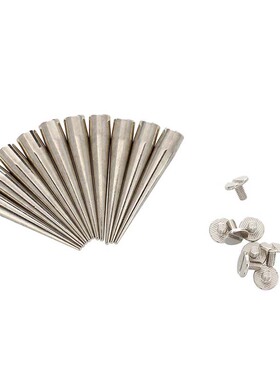10 Set Silver Screw Bullet Rivet Spike Studs Spots  Rock
