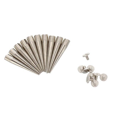 10 Set Silver Screw Bullet Rivet Spike Studs Spots  Rock