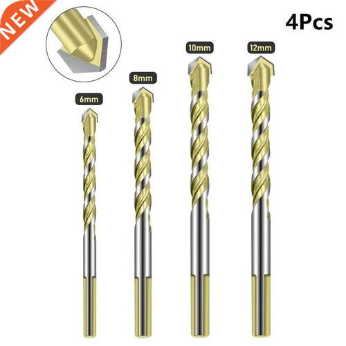 4PCS Carbide Triangle Drill Bits Marble Drilling Glass Tile