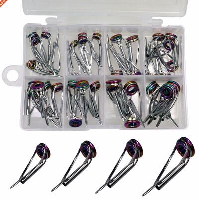 40pcs/lot Fishing Rod Guides 1.8mm-3.2mm Rainbow Fishing Tac