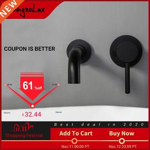 Hot And Cold Water Bathroom Faucet Wall Mount Mixer Sink Tap