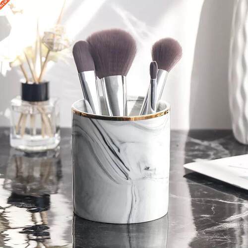 Nordic Ins Marble Pattern Pen Holder Cosmetic Brush Storage