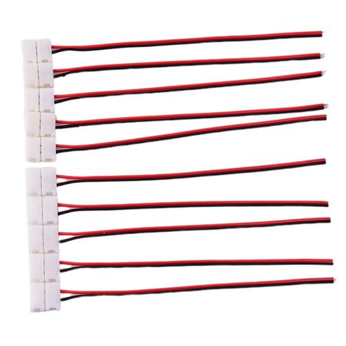10pcs 8/10mm PCB Cable 2 Pin LED Strip Connector 3528/5050 S