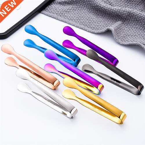 Stainless Steel Ice Cube Clip Ice Tong Bread Food BBQ Clip B