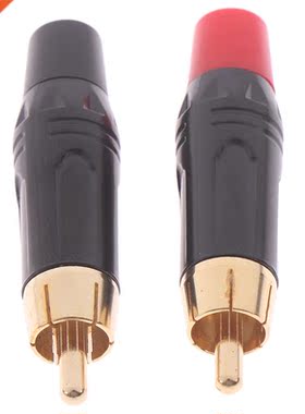 1 Pair Copper RCA Plug Terminals Gold Plated Plug Audio Vide