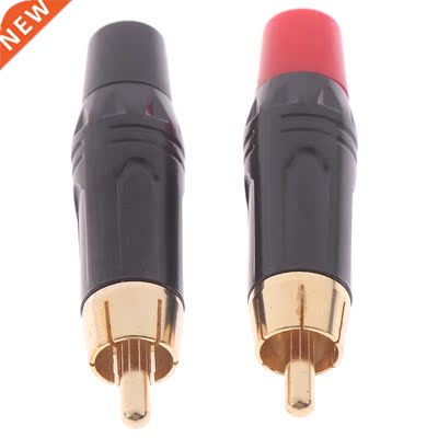 1 Pair Copper RCA Plug Terminals Gold Plated Plug Audio Vide