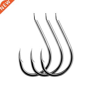 100pcs/Lot 7 Size Barbed Fishing Hooks Black Circle High Car