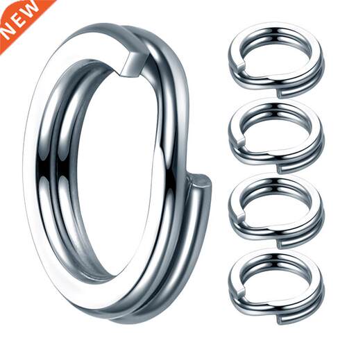 100pcs Fishing Split Rings 3.7-14MM Crank Hard Bait Snap Sil