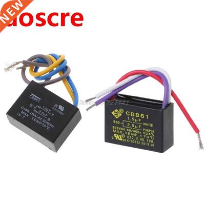 Black CBB61 1.5uF+2.5uF 3 Wires AC 250V 50/60Hz Capacitor Fo