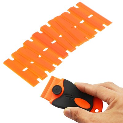 10Pcs/Set Double-Edged Plastic Blades Replacement Scraper Wi