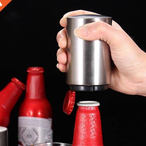 Magnetic Automatic Bottle Opener Stainless Steel Push Down W
