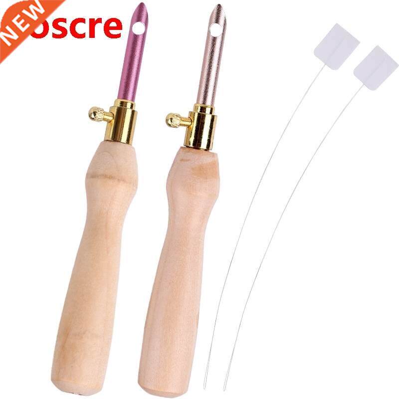 4Pcs Embroidery Pen Wooden Handle Weaving Sewing Felting Cra