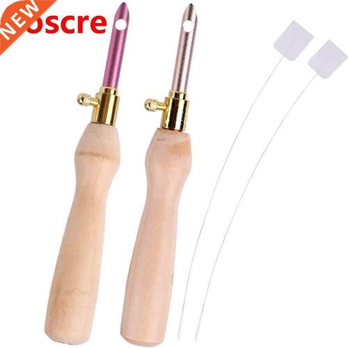 4Pcs Embroidery Pen Wooden Handle Weaving Sewing Felting Cra