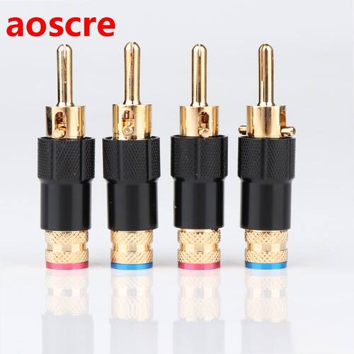 4Pcs High Quality New Copper YYAUDIO Speaker Cable Banana Pl