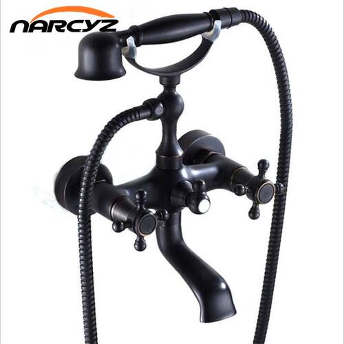 Luxury Black Bathroom Faucet Bath Faucet Mixer Tap Wall Mo
