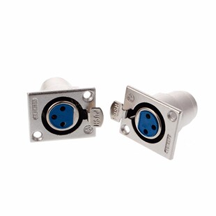 2 Pcs 31x25x37mm Nickel Plated  3Pin XLR Female Receptacle A