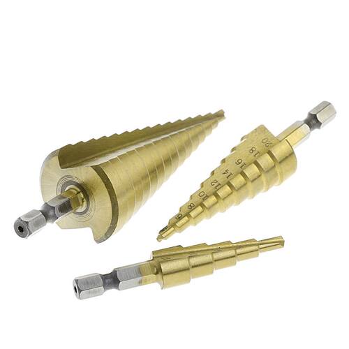 3 Pcs 4-12/20/32mm Hss Hex Shank Step Cone Drill Bit Set Hol